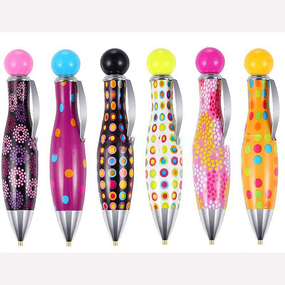Plastic Diamond Painting Point Drill Pen, with Clip, Diamond Painting Tools, Polka Dot Pattern