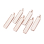 Alloy Big Pendant Cabochon Settings, Plain Edge Bezel Cups, Rectangle