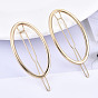 Alloy Hollow Geometric Hair Pin, Ponytail Holder Statement, Hair Accessories for Women, Cadmium Free & Lead Free, Oval
