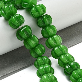 Natural Malaysia Jade Dyed Beads Strands, Pumpkin