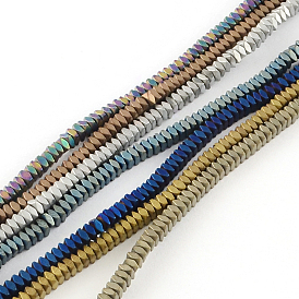 Square Electroplated Non-magnetic Synthetic Hematite Bead Spacers, Matte Style
