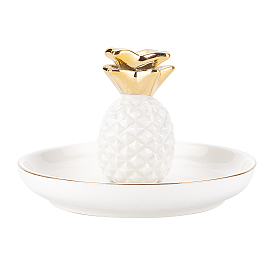 Фарфоровая подставка для колец в форме ананаса, поднос для украшений, для хранения небольших украшений, Кольца, , Серьги, Браслеты, безделушка, подарок на день рождения для женщин