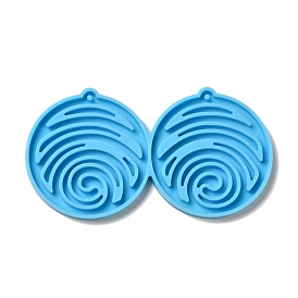 DIY Flat Round with Vortex Pendant Silicone Molds, Resin Casting Molds, for UV Resin & Epoxy Resin Jewelry Making