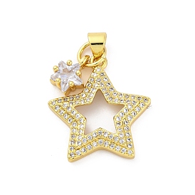Латунные микро проложить кубического циркония подвески, звезды прелести, стойки покрытие, прочное покрытие, без кадмия и без свинца