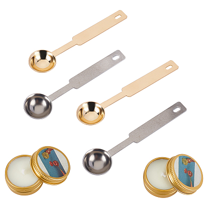 Iron Handle Wax Sealing Stamp Melting Spoon, with Paraffin Candles, for Wax Seal Stamp Melting Spoon Wedding Invitations Making
