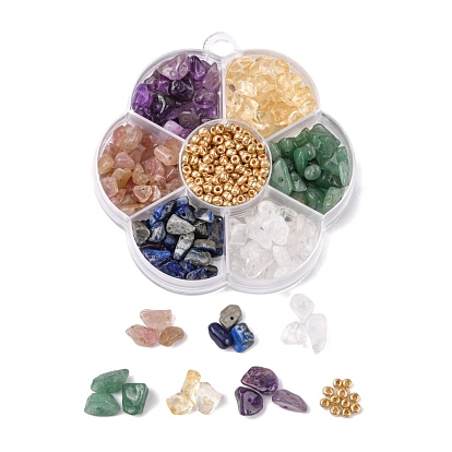 Kit de recherche de fabrication de bijoux en perles de bricolage, y compris perles de pierre mélangées naturelles, Perles de rocaille en verre