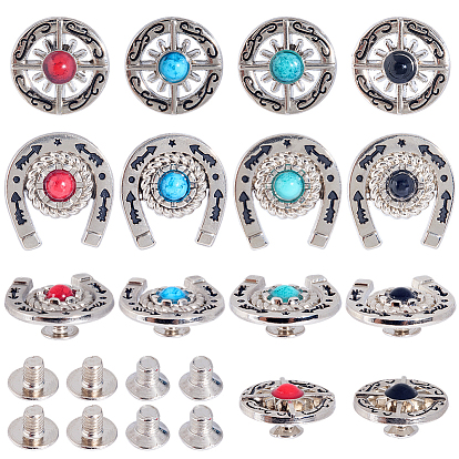 8шт. 8 варианты винтовых заклепок из цинкового сплава и смолы, DIY кожаный гвоздь, подковы