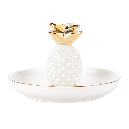 Фарфоровая подставка для колец в форме ананаса, поднос для украшений, для хранения небольших украшений, Кольца, , Серьги, Браслеты, безделушка, подарок на день рождения для женщин
