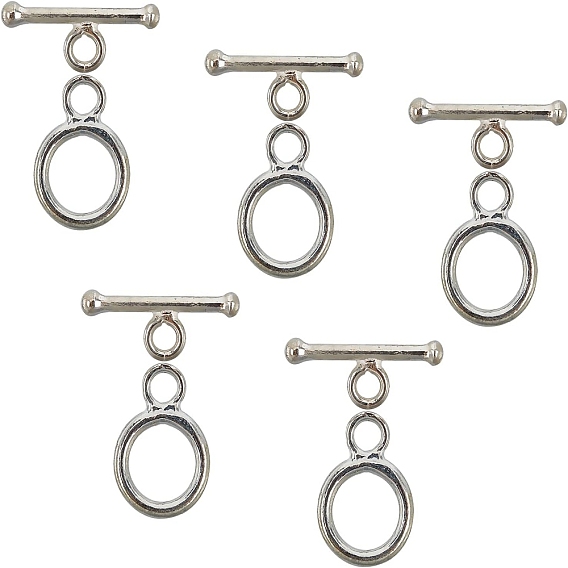 5pcs 925 fermoirs à bascule en argent sterling, anneau