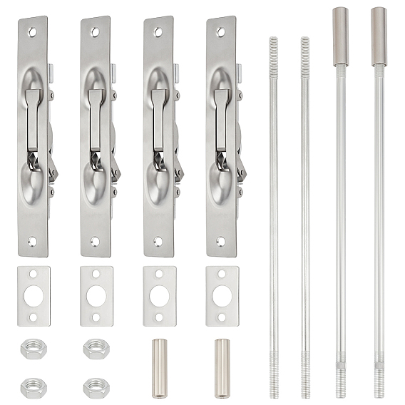 4 комплекты 201 комплект защитных накладок на дверной замок из нержавеющей стали, защелка с утопленным болтом