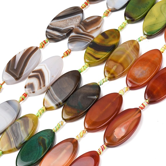 Натуральные полосатые агатовые бусы, окрашенная и подогревом, лошадиный глаз 