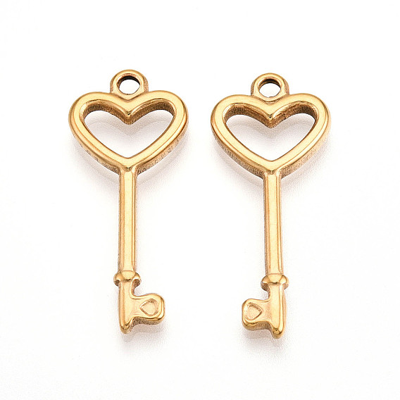 304 подвески из нержавеющей стали, ионное покрытие (ip), подвески в виде сердечных ключей