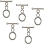 5pcs 925 fermoirs à bascule en argent sterling, anneau