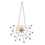 304 Stainless Steel Sun Shape Hanging Suncatcher, Faceted Imitation Austrian Crystal Beads Prism Window Wall Decor