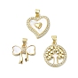 Латунные микро проложить кубического циркония подвески, с оболочкой, реальный 18 k позолоченный