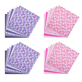 28Pcs 2 Colors Printed Cotton Fabric, for Patchwork, Sewing Tissue to Patchwork, Square