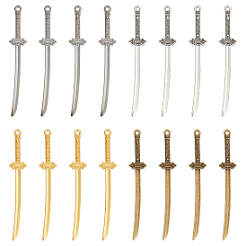 40 шт. 4 цвета, большие подвески из сплава в тибетском стиле, меч