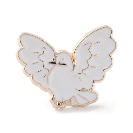 Peace Pigeon Enamel Pins, Light Gold Alloy Badge for Women