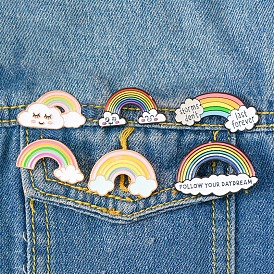 Alloy Enamel Pin, Brooch for Backpack Clothes, Rainbow