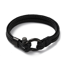 Microfiber Braided Cord Bracelet, with 304 Stainless Steel Clasps for Men Women