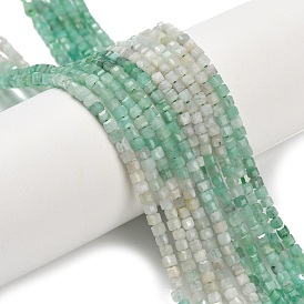 Натуральные изумрудные бисерные пряди, граненые настольные бусины в форме куба