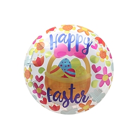 Easter Theme Aluminum Foil Balloons, for Festive Party Decorations, Round