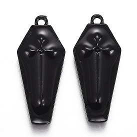 Подвески из сплава с эмалью на тему Хэллоуина, гроб с крестом