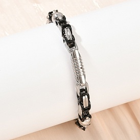 201 Браслеты-цепочки византийского образца из нержавеющей стали для женщин, с 304 застежкой из нержавеющей стали, ионное покрытие (ip), ссылки на столбцы