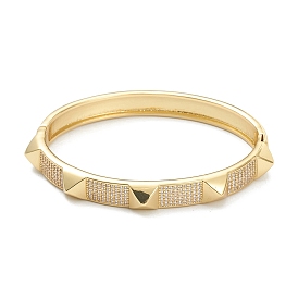 Браслеты из латуни с прозрачным кубическим цирконием в микропаве, долговечный, пирамида