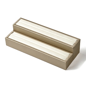 2 шт 2 стили искусственная кожа ювелирные кольца витрины, кольца держатель для органайзера ювелирных изделий, прямоугольные