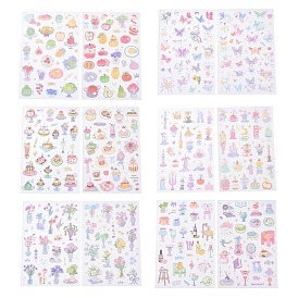 2Pcs 2 Styles PET Self-Adhesive Stickers, for Party Decorative Presents