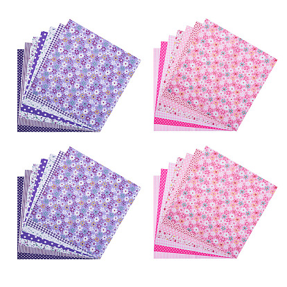 28Pcs 2 Colors Printed Cotton Fabric, for Patchwork, Sewing Tissue to Patchwork, Square