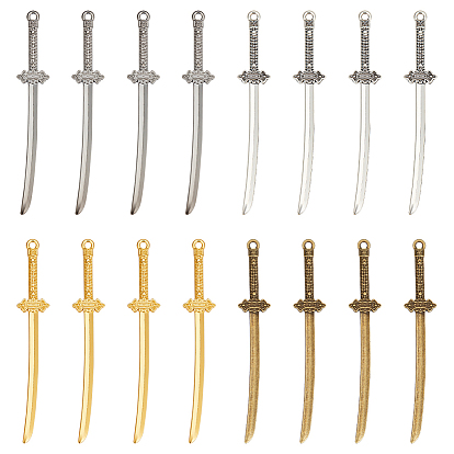 40 шт. 4 цвета, большие подвески из сплава в тибетском стиле, меч