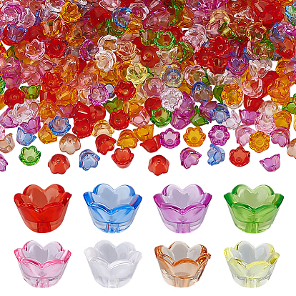 500 шт прозрачные акриловые бусины, Цветок тюльпана, бусинки для изготовления ювелирных изделий, ландыш