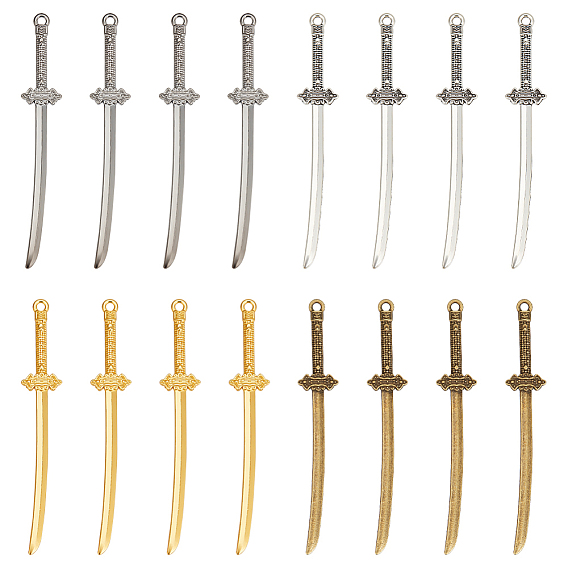 40 шт. 4 цвета, большие подвески из сплава в тибетском стиле, меч