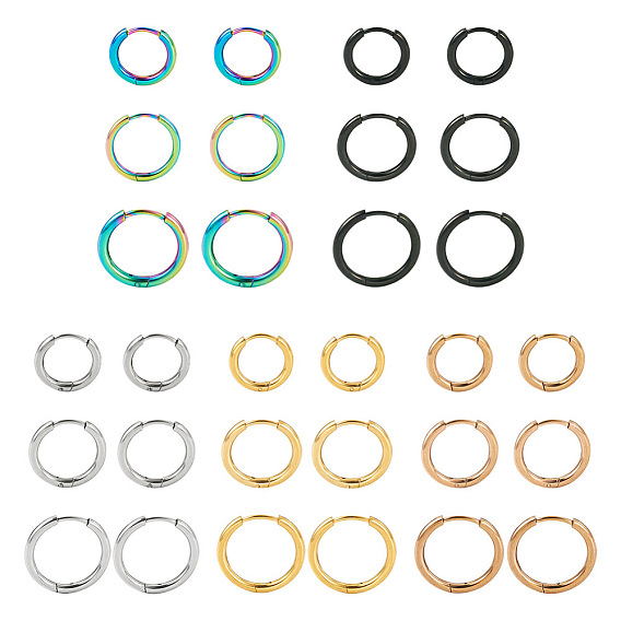 30 шт. 15 стиль 316 серьги-кольца из хирургической нержавеющей стали для девочек и женщин