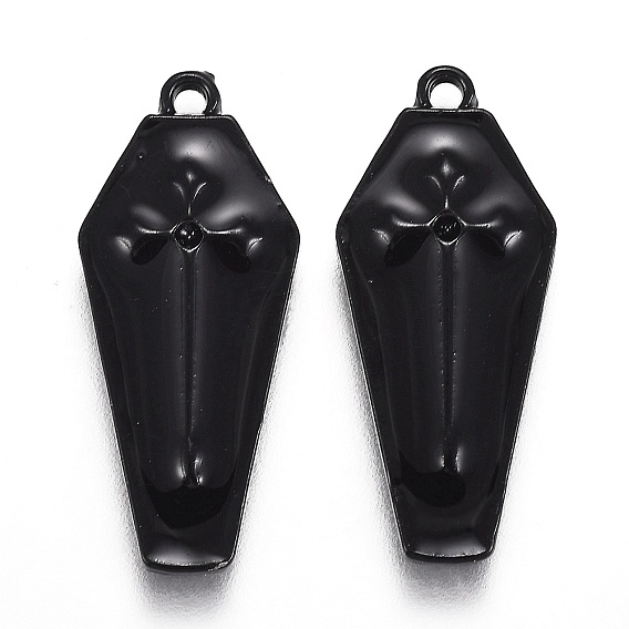 Подвески из сплава с эмалью на тему Хэллоуина, гроб с крестом