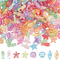 500Pcs Transparent Acrylic Beads, Ocean Theme, Mixed Shapes