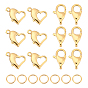 36Pcs 3 Style 304 Stainless Steel Lobster Claw Clasps & Open Jump Rings