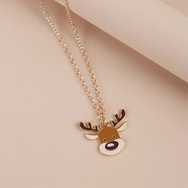 Cute Cartoon Reindeer Pendant - Fashionable Necklace for Creative Christmas Series