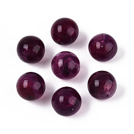 Cuentas redondas de imitación de piedras preciosas acrílicas