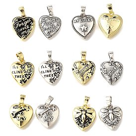 Латунные подвески, сердце, долговечный, без кадмия и без свинца, стойки покрытие, настоящий 18k позолоченный/платиновый