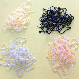 Crochets d'oreilles en plastique, fil d'oreille, avec boucle horizontale