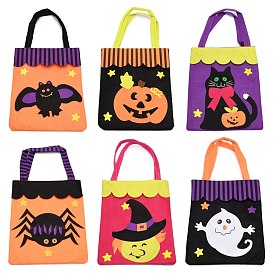 Non-woven Fabrics Halloween Candy Bag, Trick or Treat Tote, with Handles, Gift Bag Party Favors for Kids Boys Girls, Rectangle