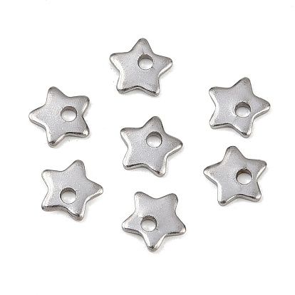 304 из нержавеющей стали пятиконечные звезды прелести подвески, 5.5x5.5x1 мм, отверстие : 1 мм