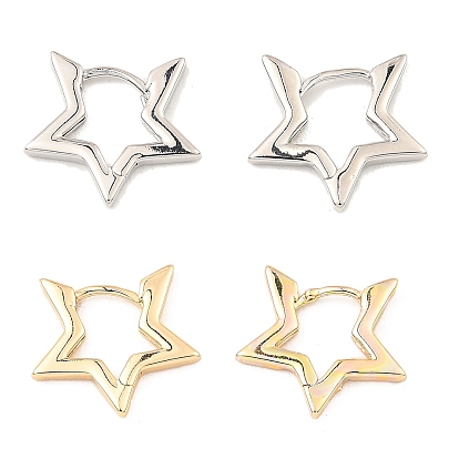 Латунные серьги обруча, звезда