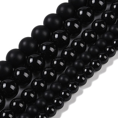 Непрозрачное стекло бисер нитей, имитация нефрита, окрашенные, круглые