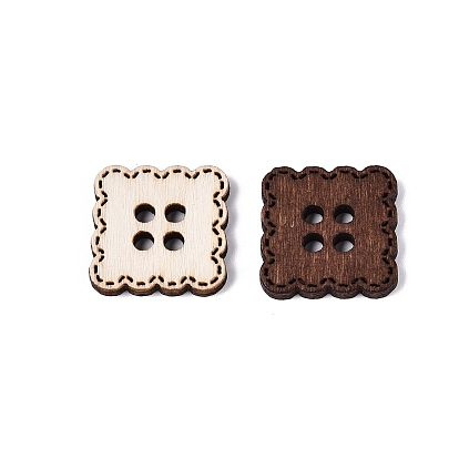 4-отверстия квадратные деревянные пуговицы
