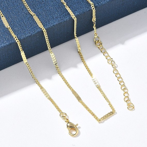 2Collares de cadena de eslabones de latón de 1,2 mm para mujer, larga duración plateado