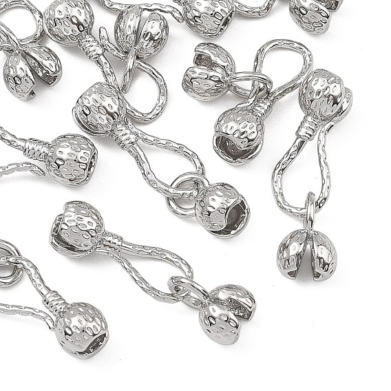 SHEGRACE Brass Bead Tips, Calotte Ends, Clamshell Knot Cover, Lead Free & Cadmium Free & Nickel Free